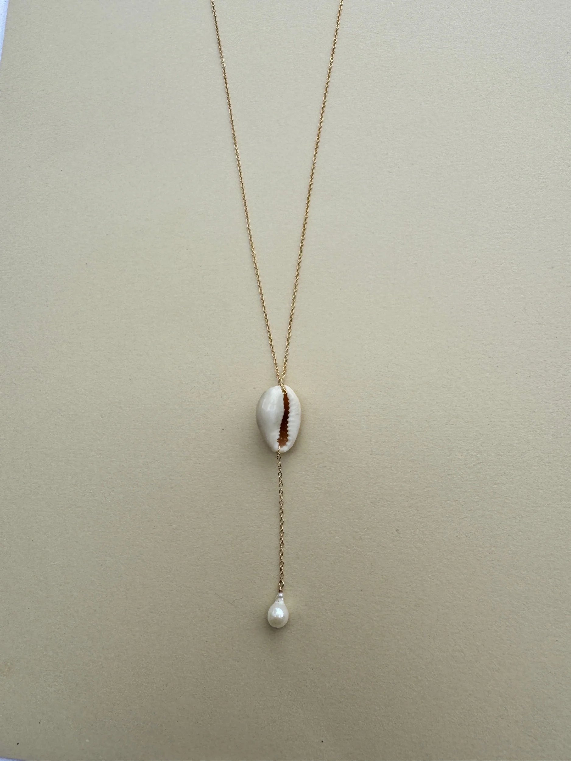 Cowrie Pearl Threader Necklace