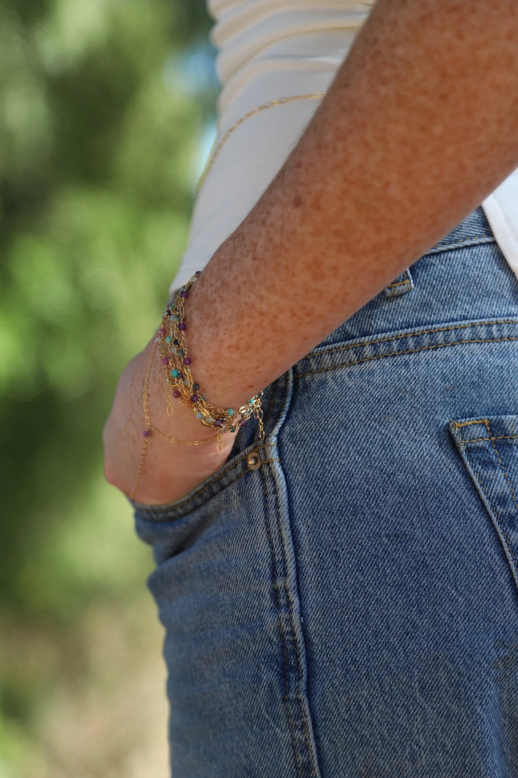 Gem Halo Birthstone Bracelet